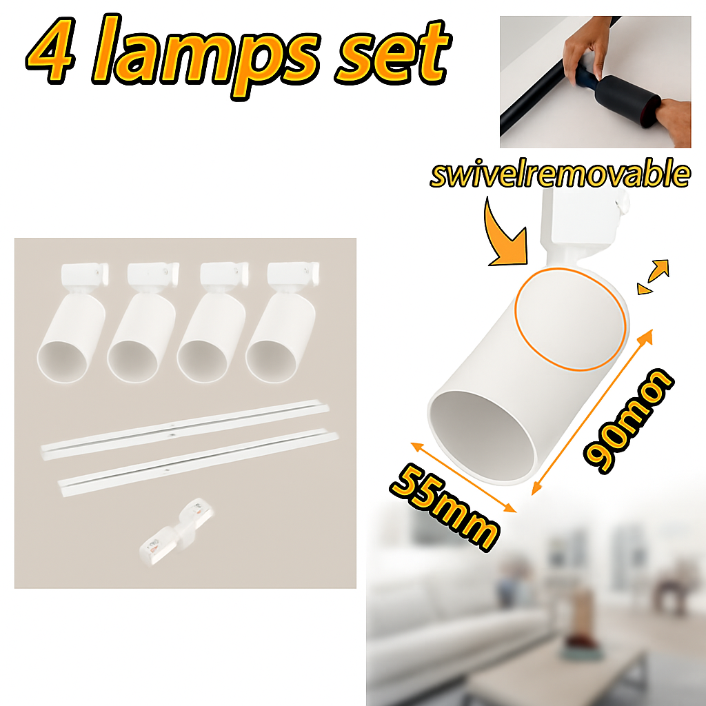 ensemble d'éclairage sur rail dimmable pour maison intelligente