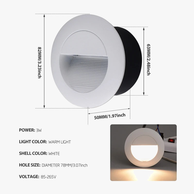 escalier led footlight intégré étanche dissimulé extérieur