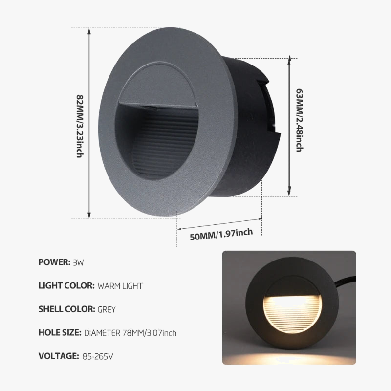 escalier led footlight intégré étanche dissimulé extérieur