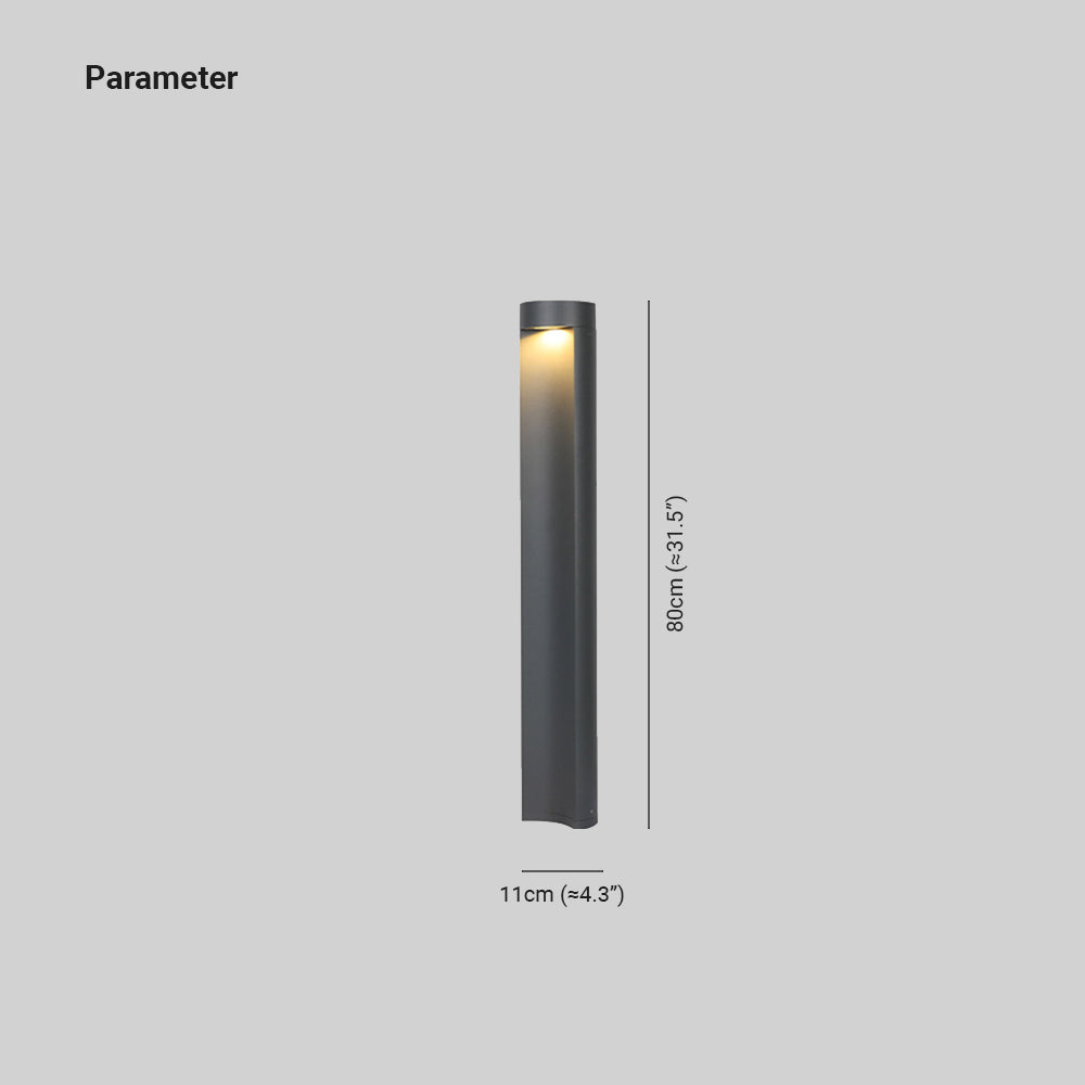 Borne d’extérieur rectangulaire en métal noir à fente lumineuse — Sarment