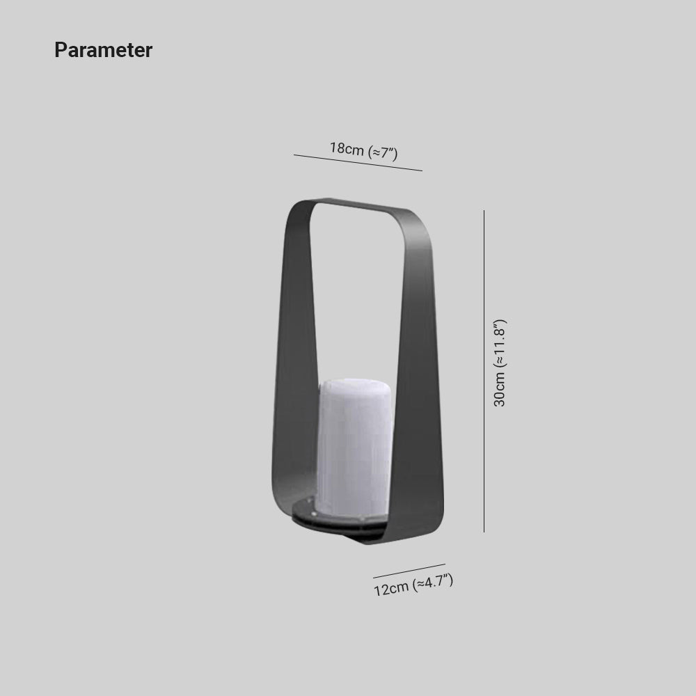 Lampe nomade à anse arquée et diffuseur cylindrique blanc — Quiétine