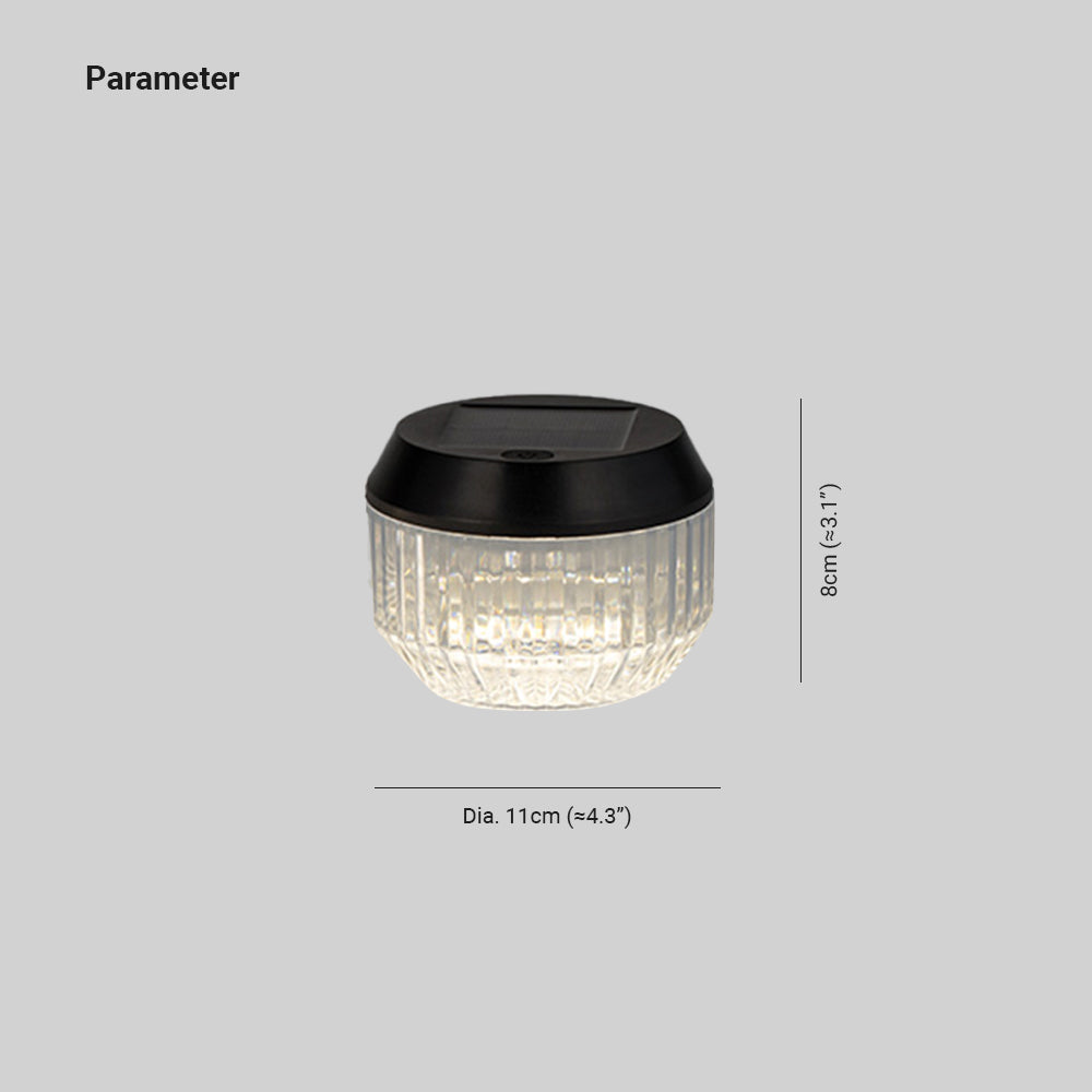 Lampe à poser d’extérieur ronde en acrylique nervuré — Rocaille