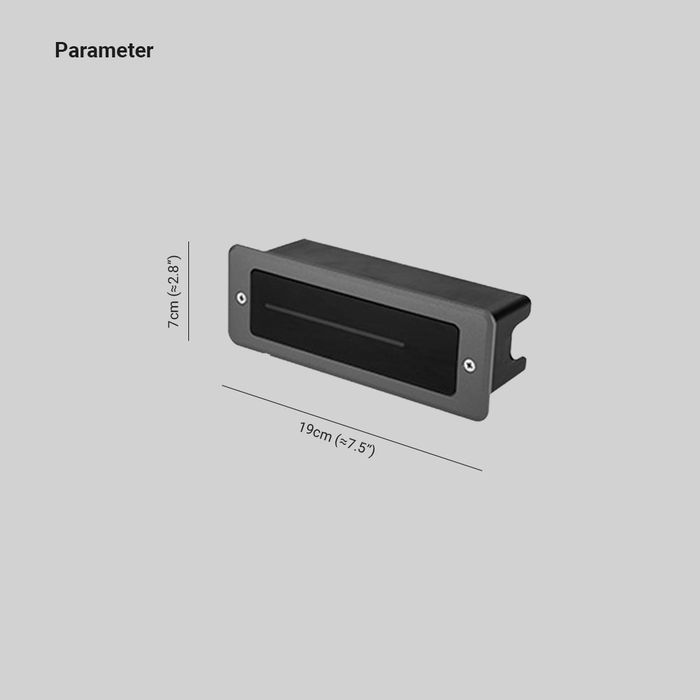 Balise encastrée rectangulaire en métal noir et verre — Poivrier