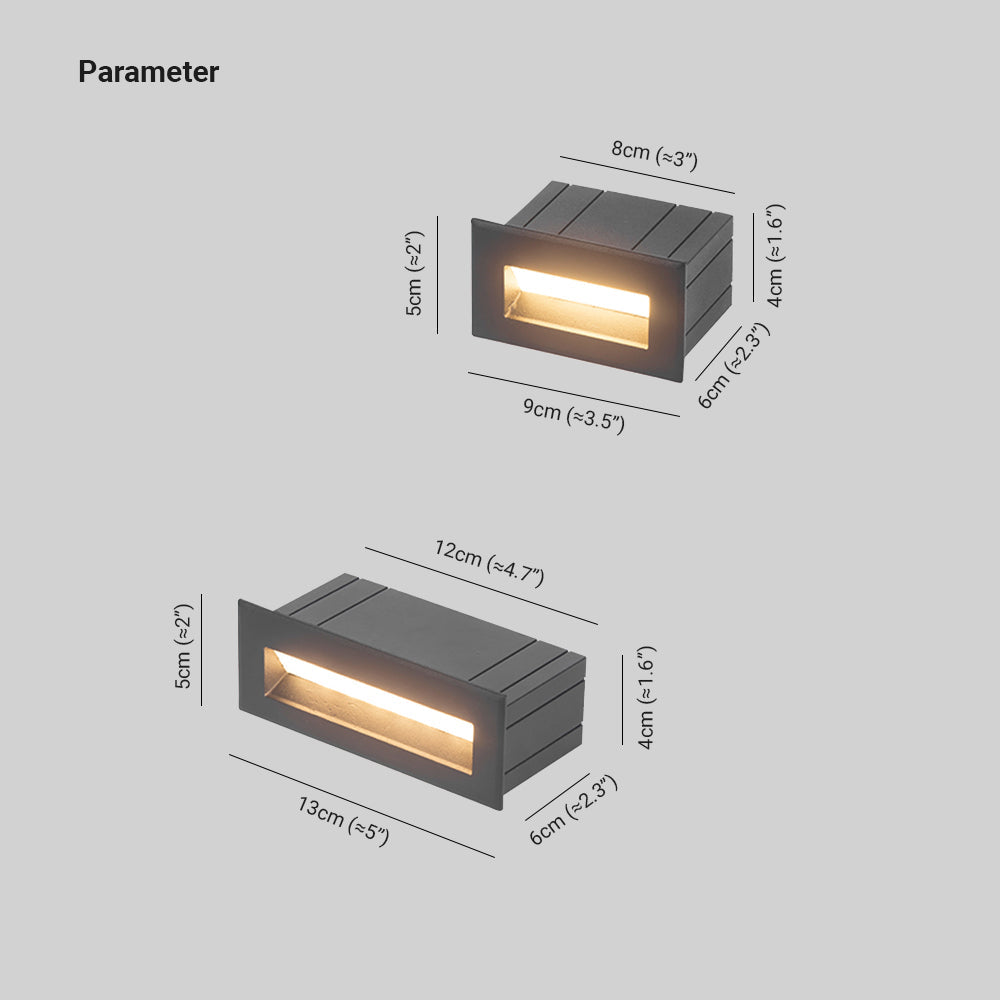 Balise encastrée horizontale à fente lumineuse en métal noir — Potiron