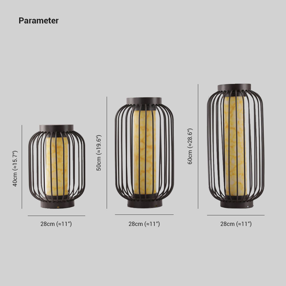 Lanterne cylindrique à barreaux verticaux en métal noir — Rémoulade