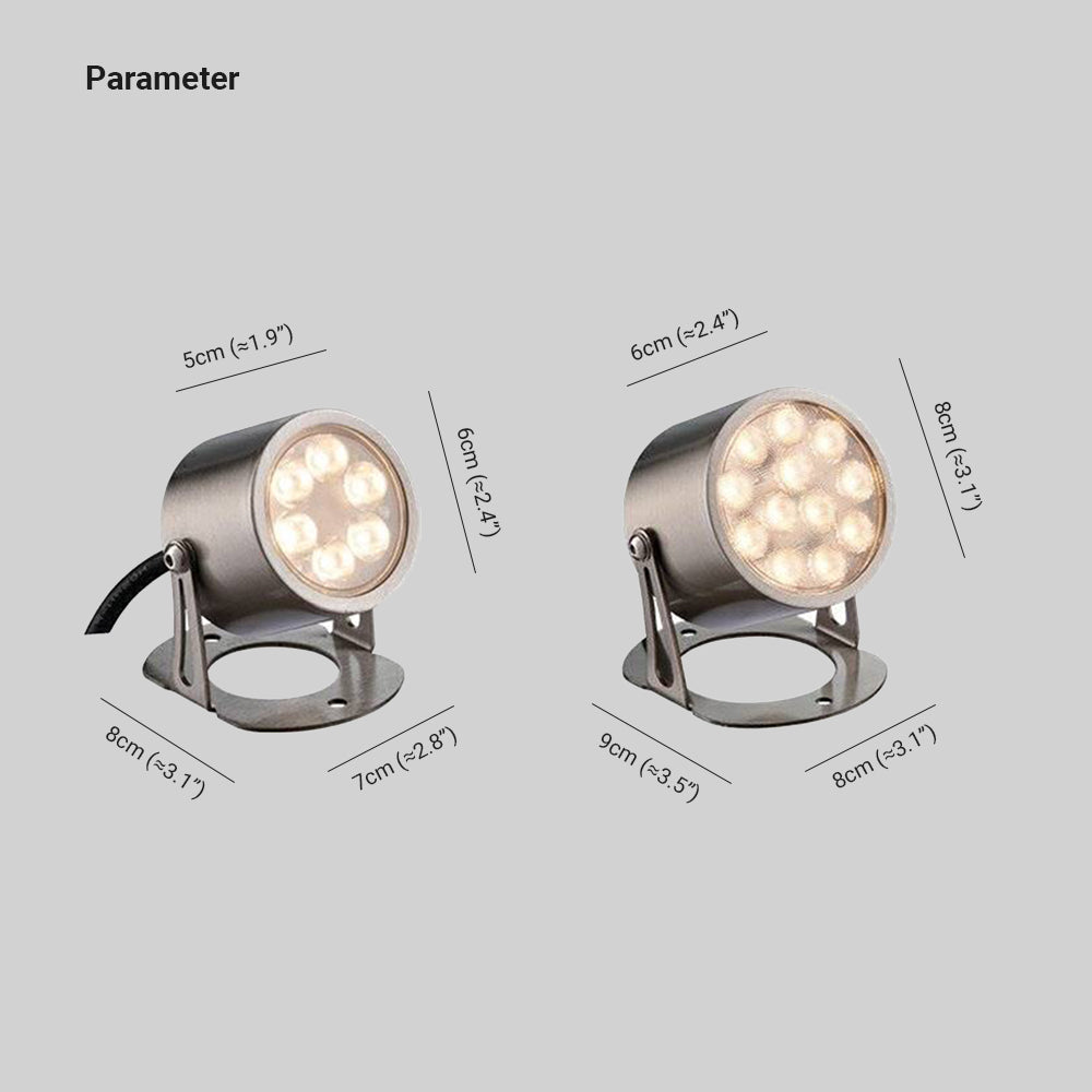 Projecteur d’extérieur rond sur étrier en métal et verre — Statice