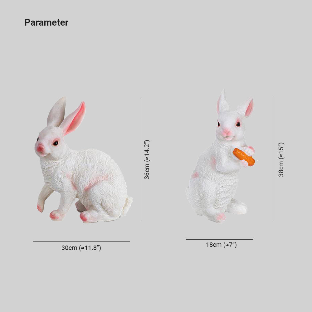 Lampe de jardin à poser en résine en forme de lapin — Gorgone