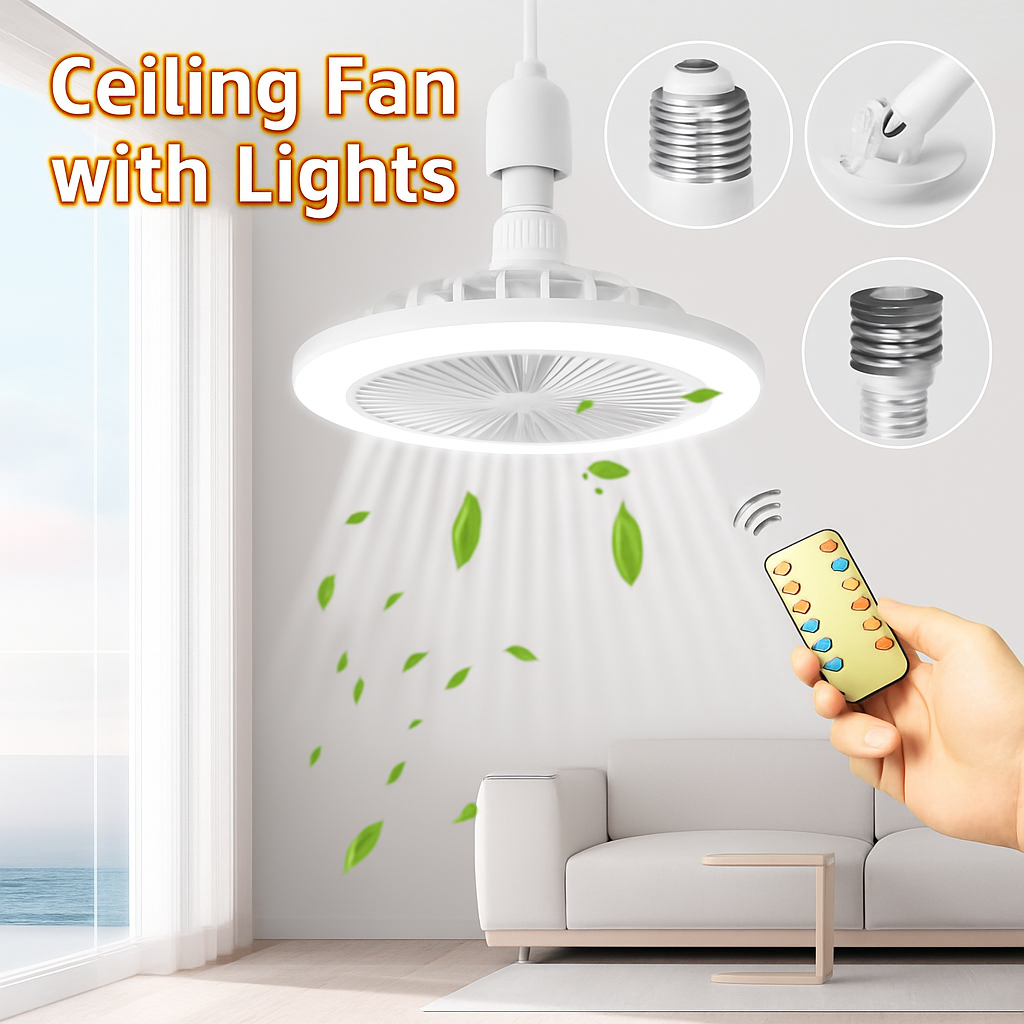 Fan Luster Silent Ceiling Fan Light with Remote Lamp E27 Control Bedroom Living, Home Lighting Source, Ac85-265v  Ceiling Fan