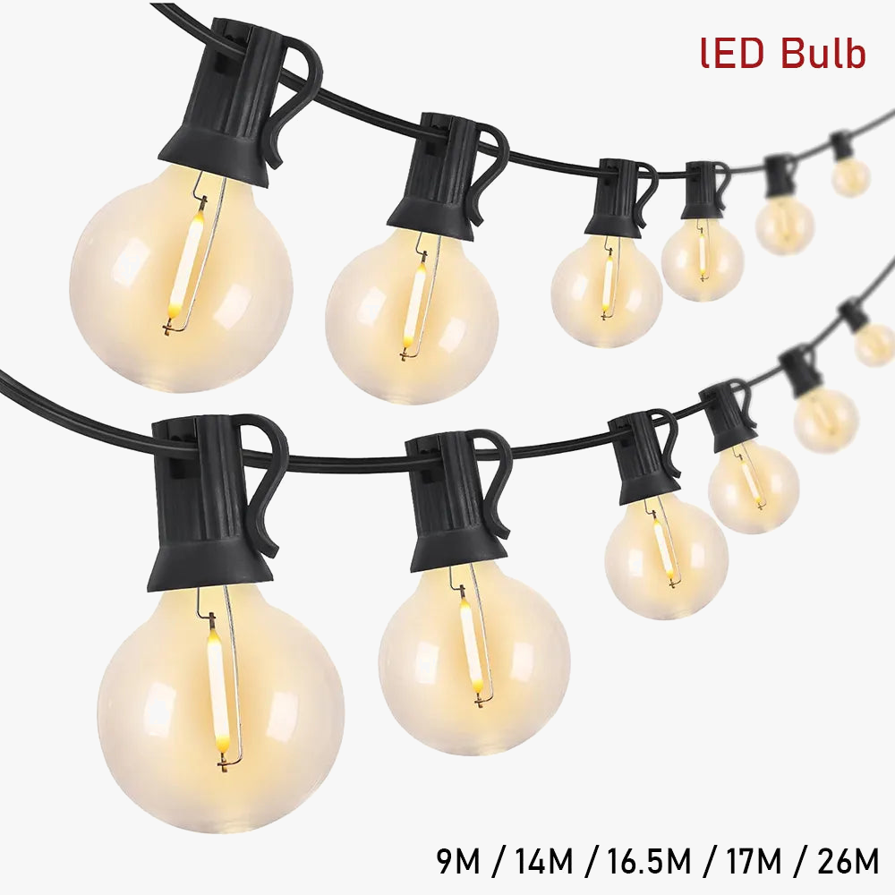 Festoon LED Globe guirlande lumineuse fée LED G40 extérieur pour fête de noël jardin guirlande décorative lampe rue Patio arrière-cour