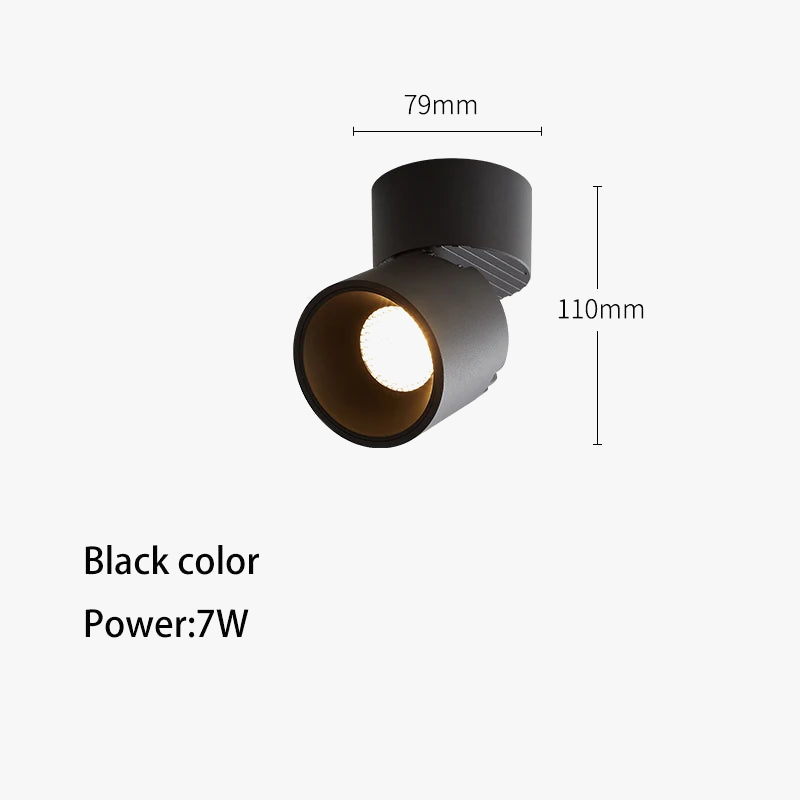 foco spot led pliable montage surface angle réglable anti-éblouissement
