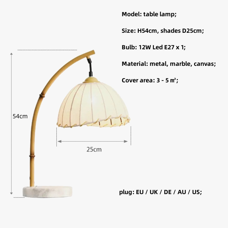 Lampadaire à abat-jours suspenduen toile nuances LED nordique bambou