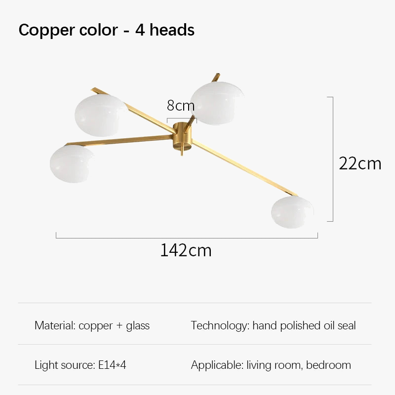 galet crème suspension luminaire led en verre français cuivre