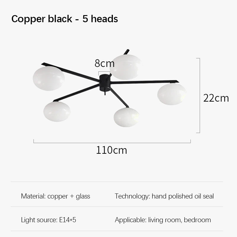 galet crème suspension luminaire led en verre français cuivre
