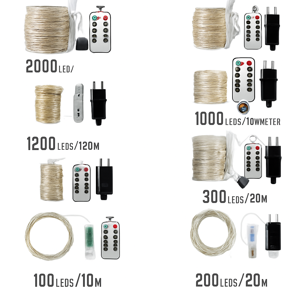 guirlande lumineuse argentée étanche pour décorations extérieures Noël mariage