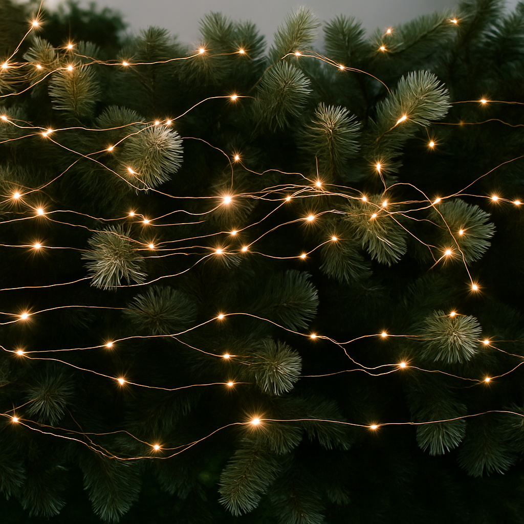 guirlande lumineuse argentée étanche pour décorations extérieures Noël mariage