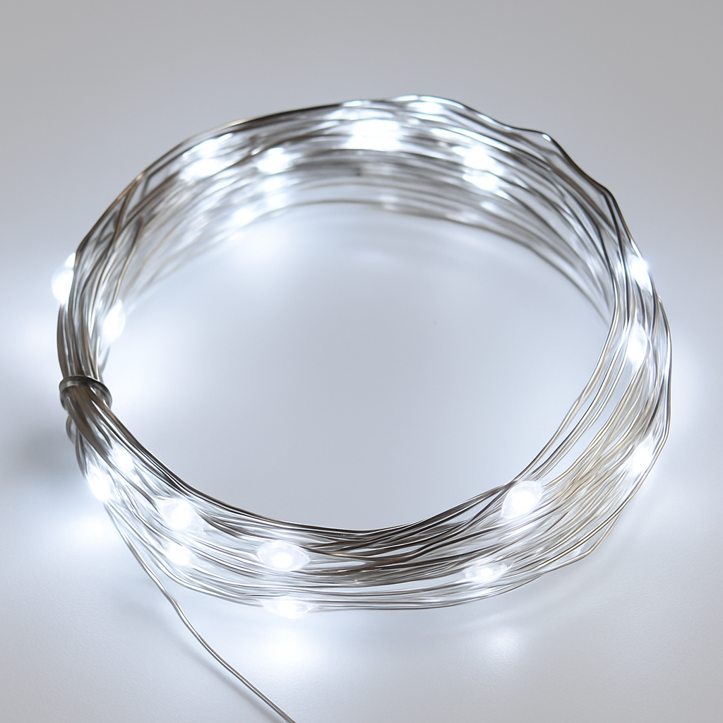 guirlande lumineuse argentée étanche pour décorations extérieures Noël mariage