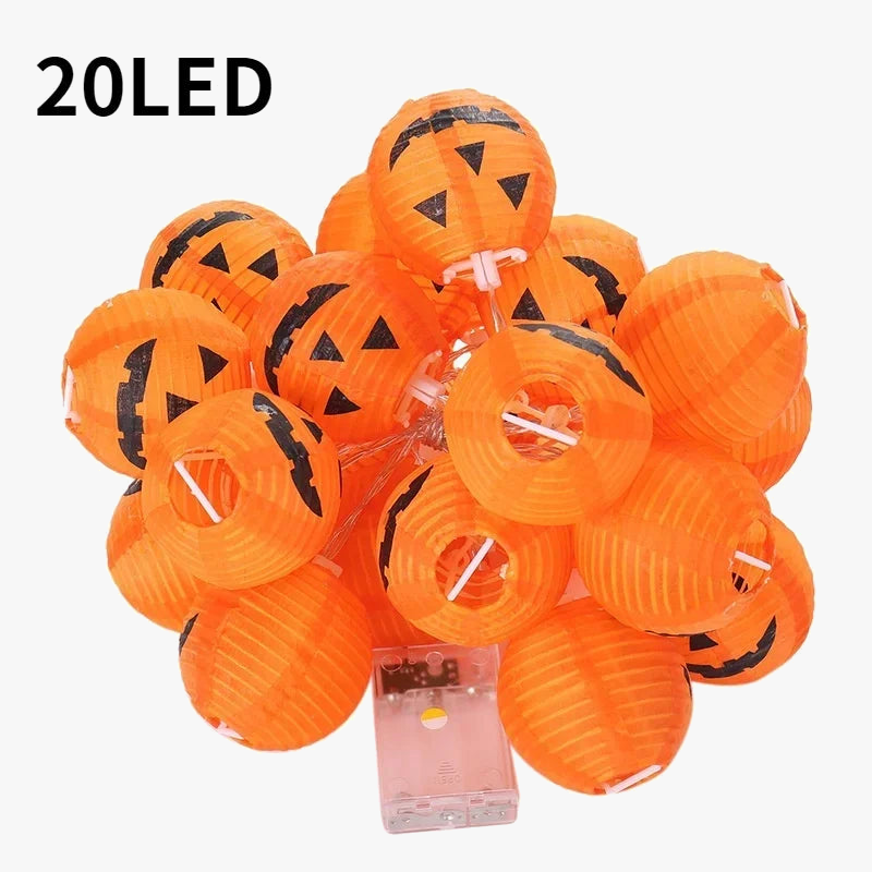 guirlande lumineuse citrouille pour décor halloween en intérieur extérieur