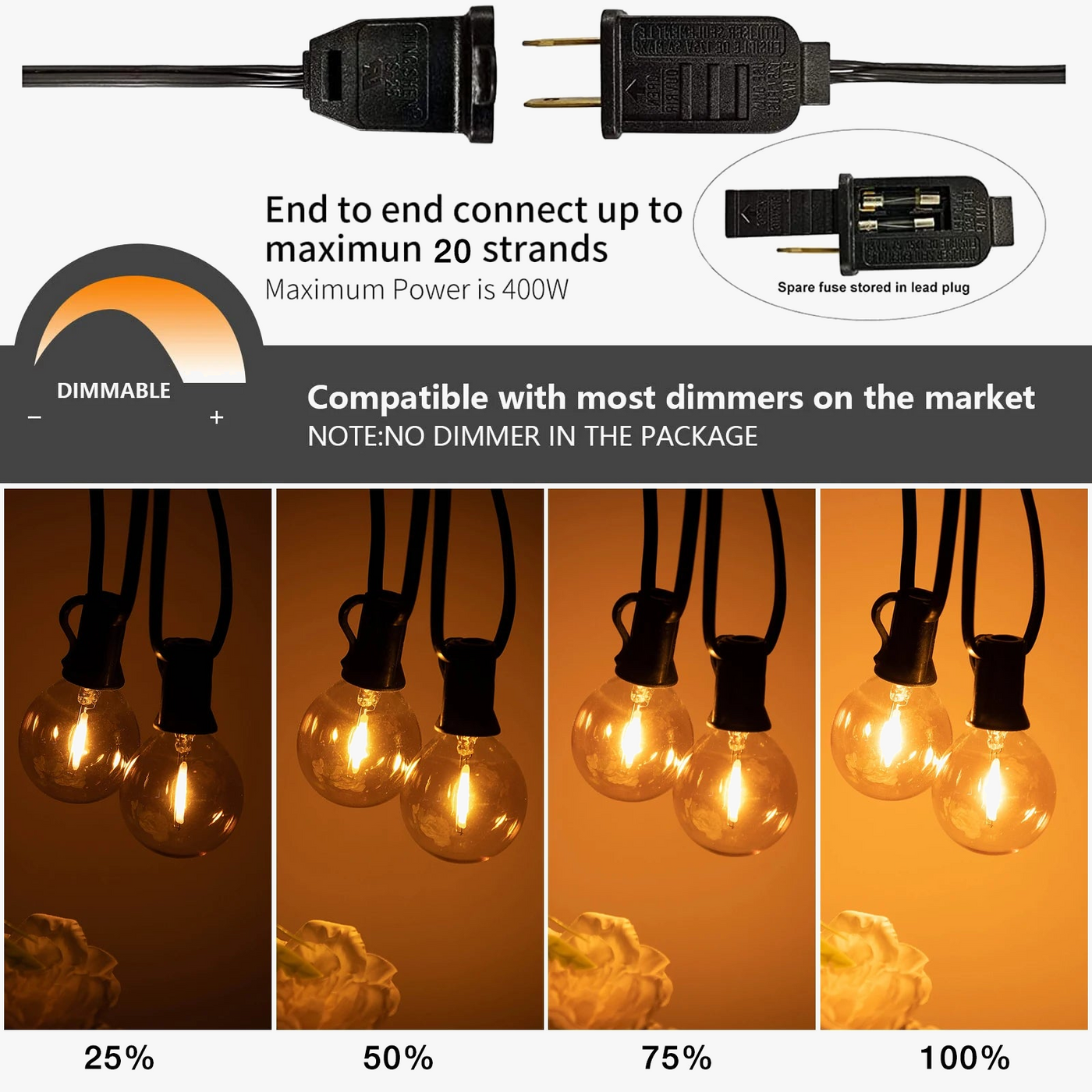 guirlande lumineuse connectable pour noël et décorations extérieures