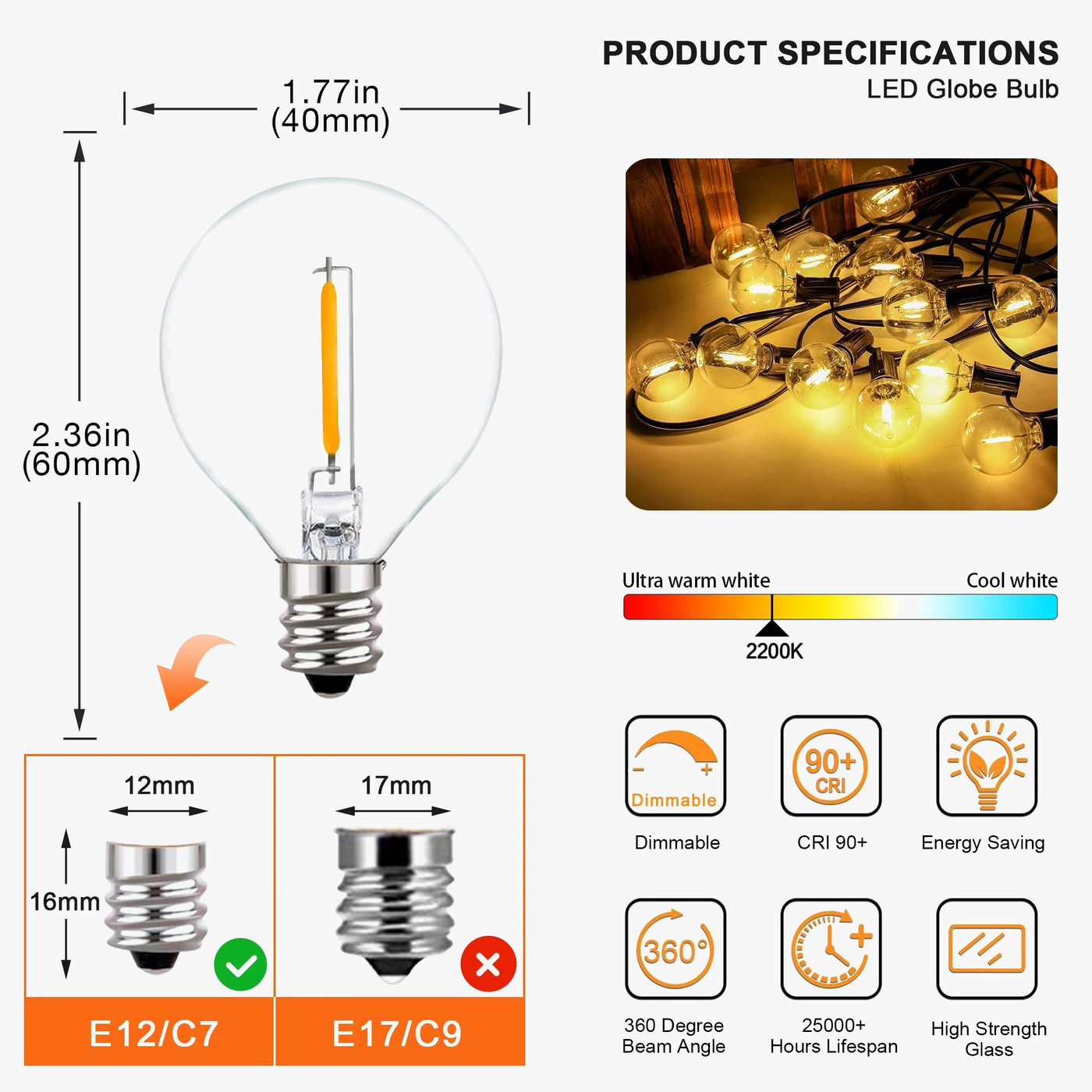 guirlande lumineuse d'extérieur étanche pour décoration extérieure