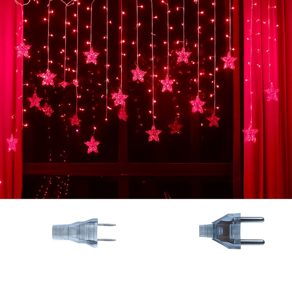 guirlande lumineuse de noël à led flocons de neige décoration extérieure