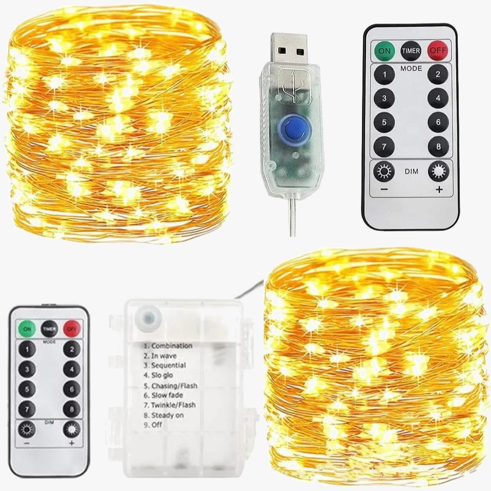 guirlande lumineuse de noël étanche télécommande 8 modes décorative