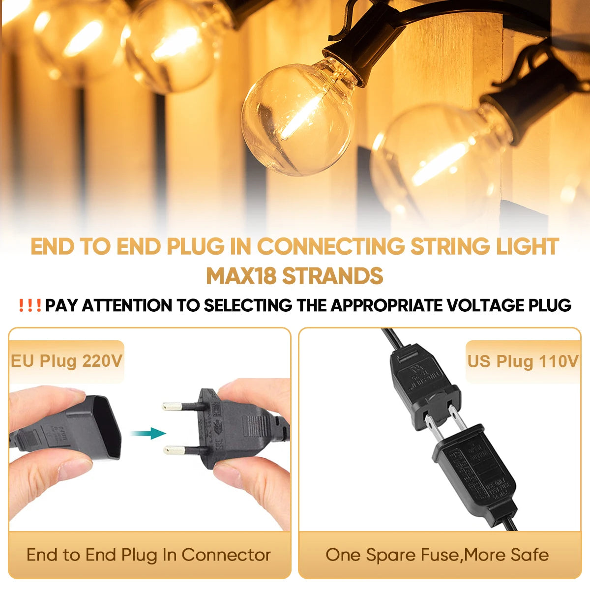 guirlande lumineuse incassable connectable pour décoration extérieure