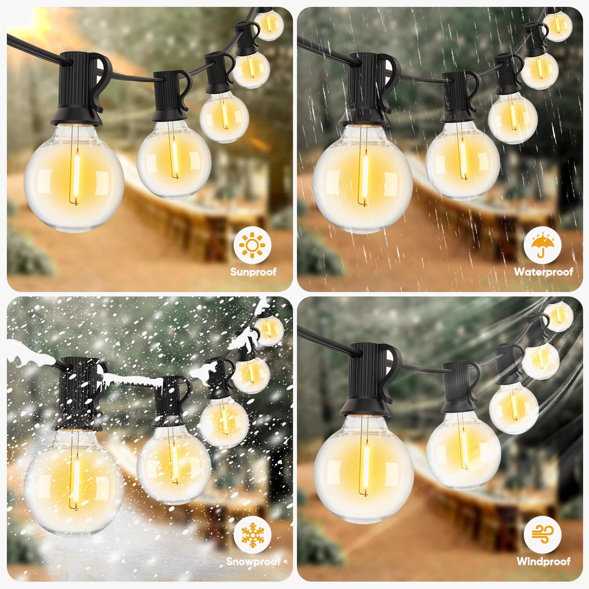 guirlande lumineuse incassable connectable pour décoration extérieure