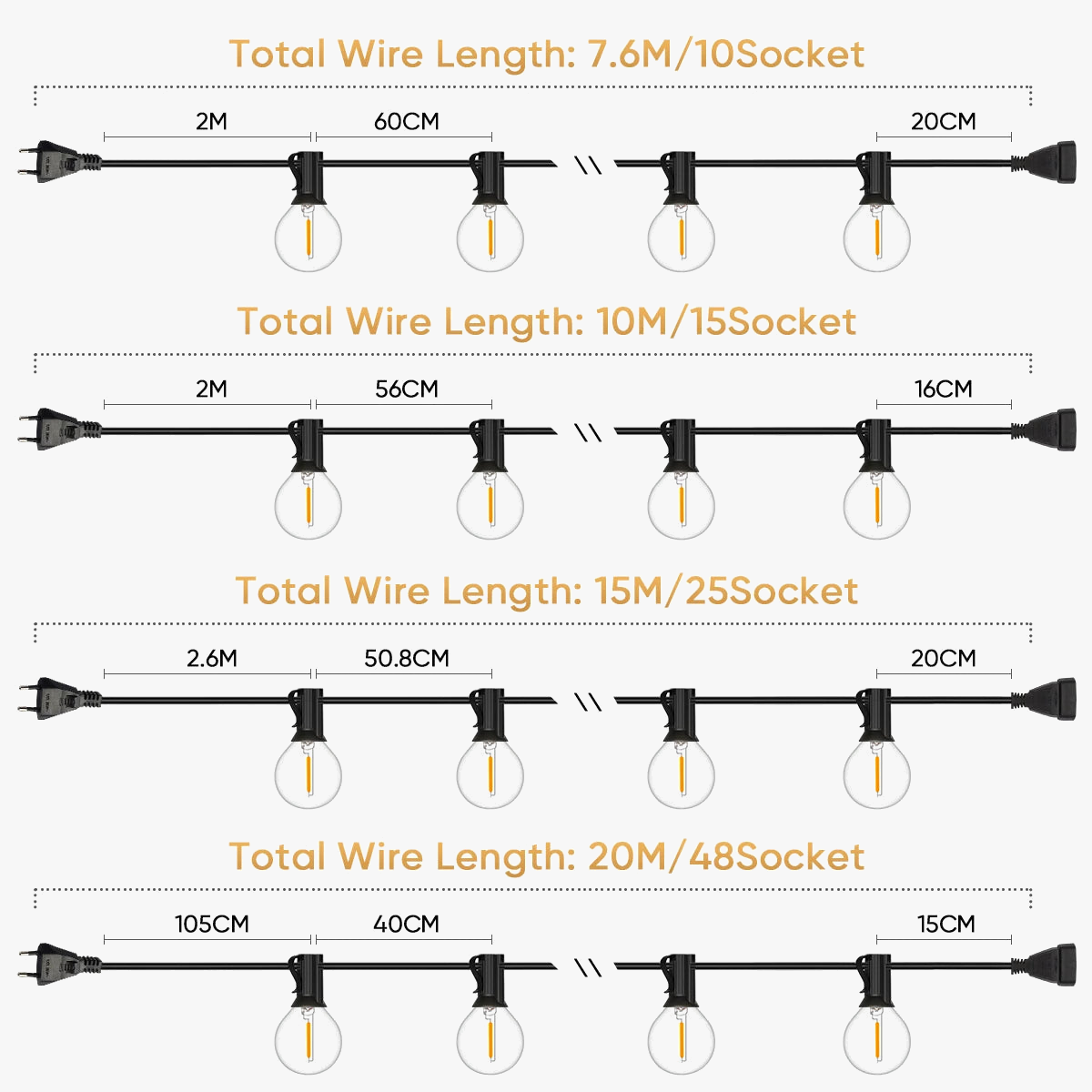 guirlande lumineuse incassable connectable pour décoration extérieure