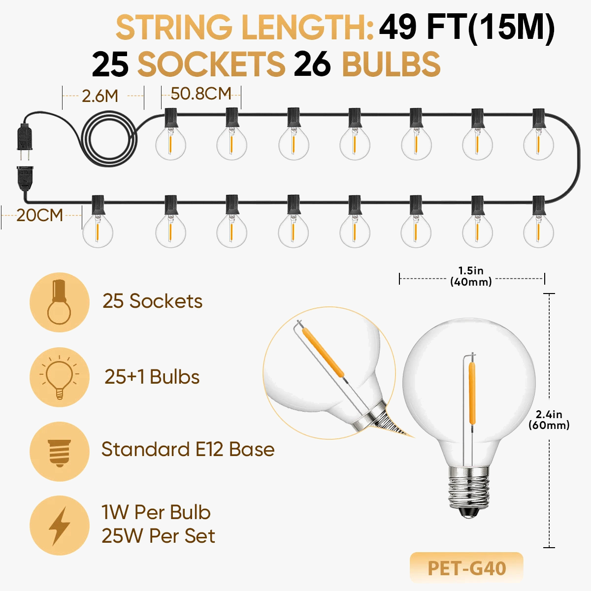 guirlande lumineuse incassable connectable pour décoration extérieure