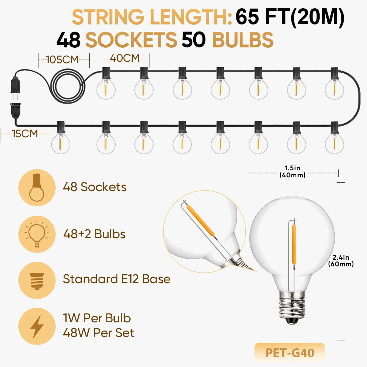 guirlande lumineuse incassable connectable pour décoration extérieure