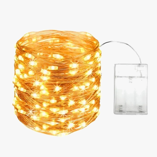 guirlande lumineuse led avec fil de cuivre pour décoration festive et chaleureuse