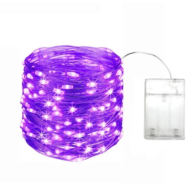 guirlande lumineuse led avec fil de cuivre pour décoration festive et chaleureuse