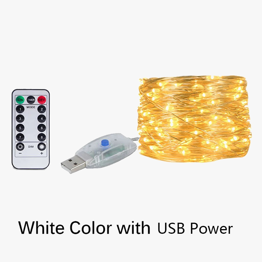 guirlande lumineuse led avec télécommande pour fêtes et décorations