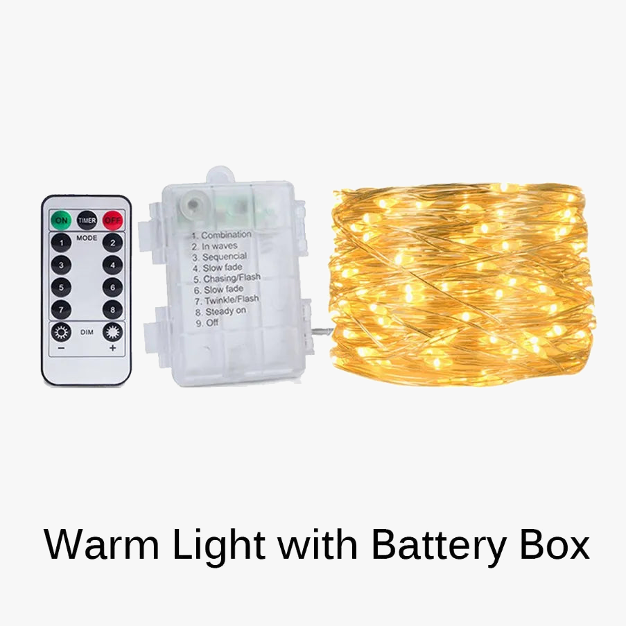 guirlande lumineuse led avec télécommande pour fêtes et décorations