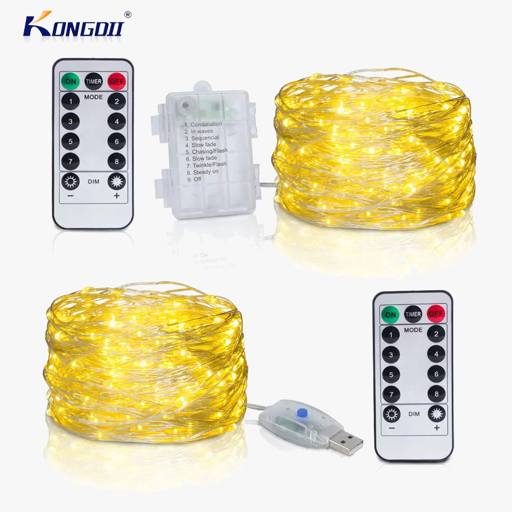 guirlande lumineuse led avec télécommande pour fêtes et mariages