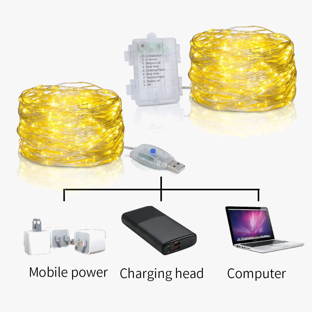 guirlande lumineuse led avec télécommande pour fêtes et mariages
