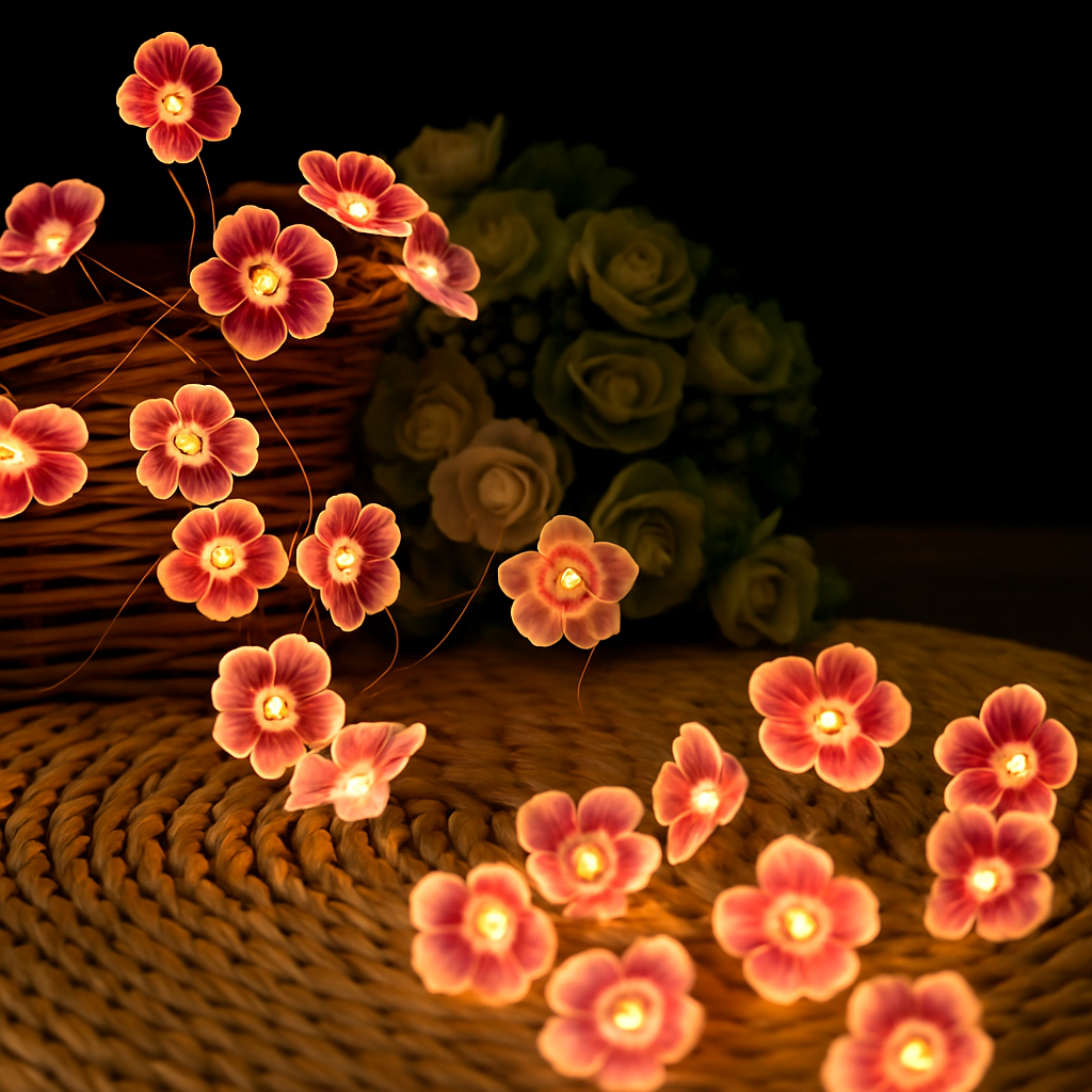 guirlande lumineuse led cerisier en fleurs pour décoration intérieure