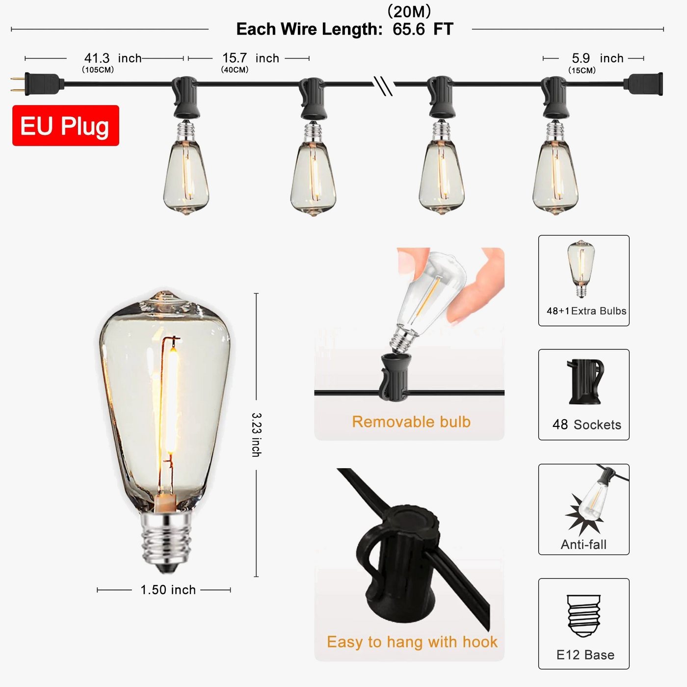 guirlande lumineuse led connectable pour extérieur étanche incassable jardin
