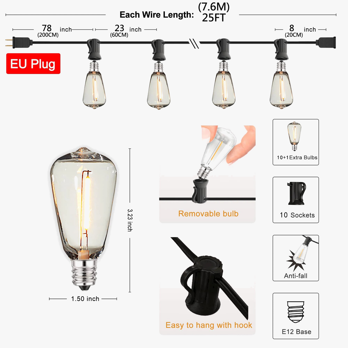 guirlande lumineuse led connectable pour extérieur étanche incassable jardin