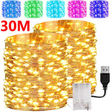 guirlande lumineuse led cuivre étanche pour fêtes et décorations