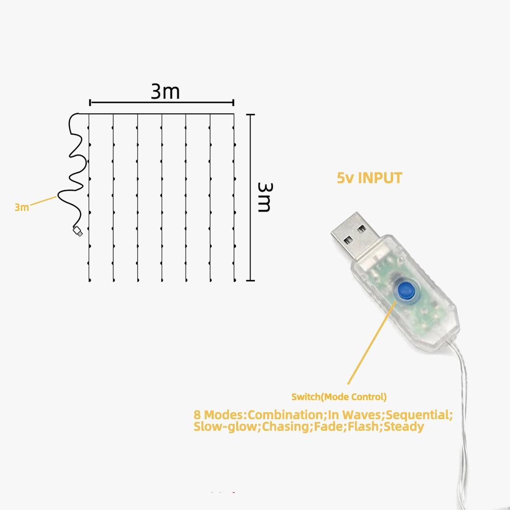 guirlande lumineuse led décorative avec télécommande pour noël