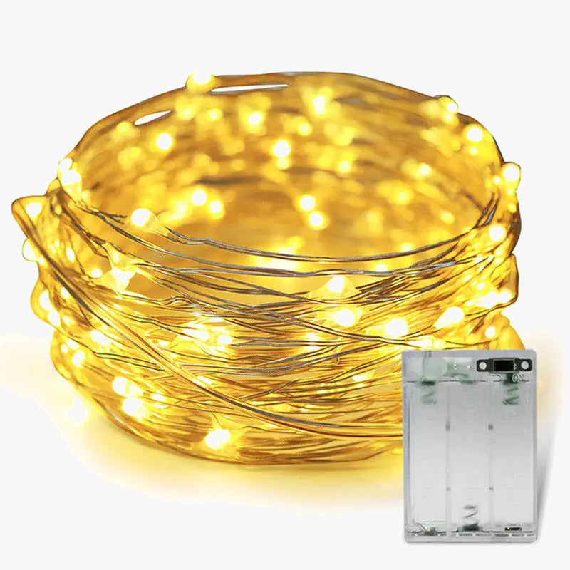 guirlande lumineuse led en fil de cuivre pour décorations de fête
