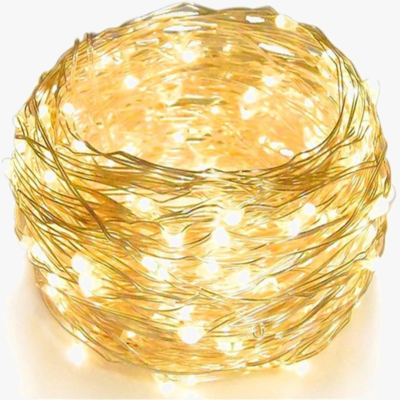 guirlande lumineuse led en fil de cuivre pour décorations festives