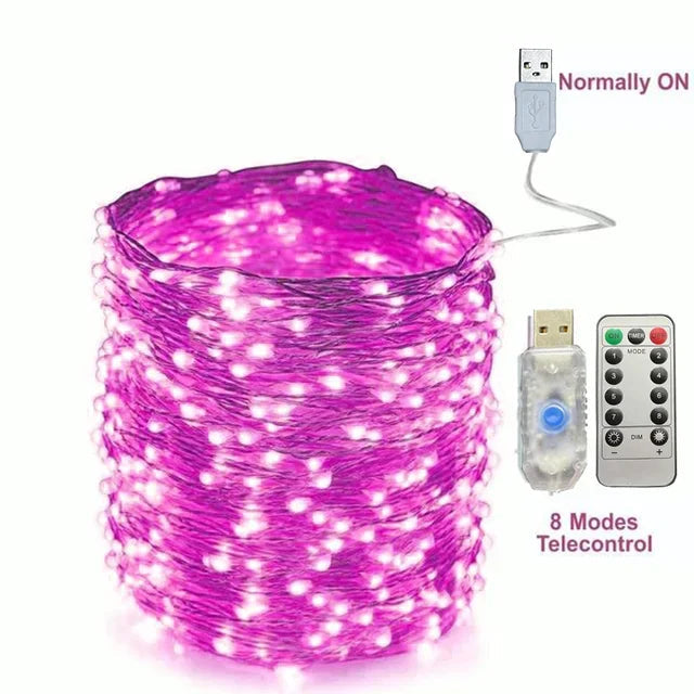 guirlande lumineuse led en fil de cuivre pour décorations festives
