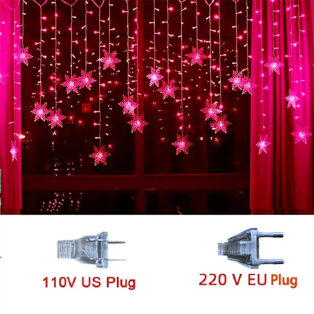 guirlande lumineuse led flocons de neige pour décorations de fête et Noël