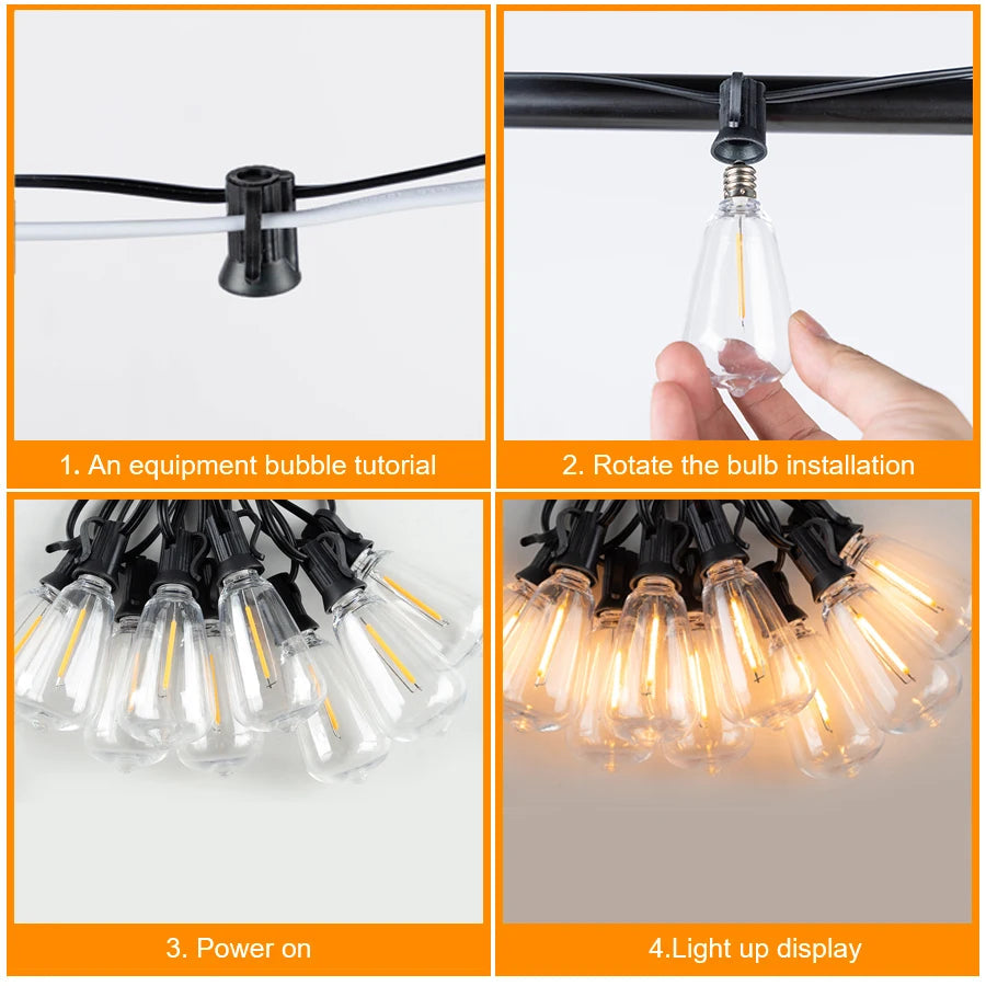 guirlande lumineuse led incassable pour extérieur éclairage festif et décoratif