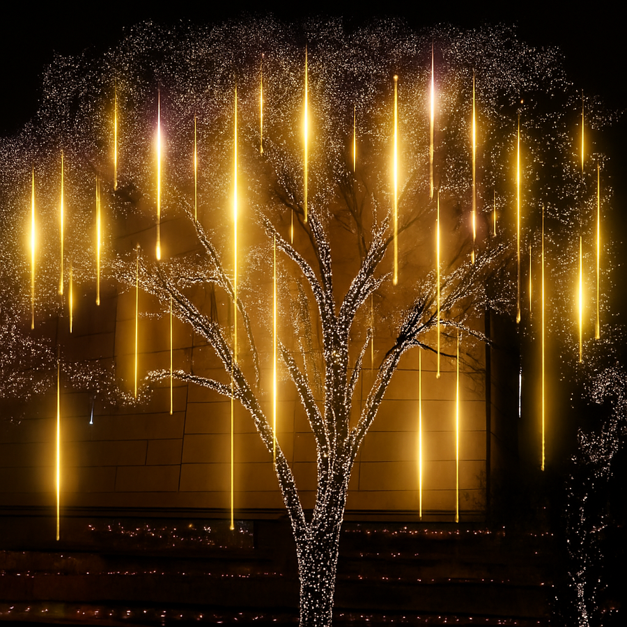 guirlande lumineuse led pluie de météores imperméable pour décoration festive