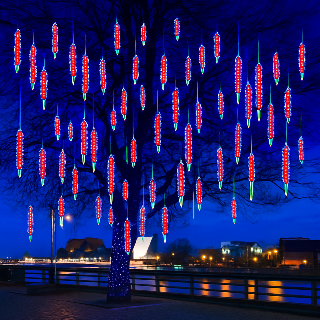 guirlande lumineuse led pluie de météores imperméable pour décoration festive