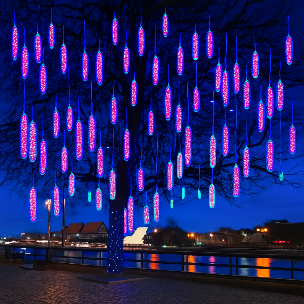 guirlande lumineuse led pluie de météores imperméable pour décoration festive