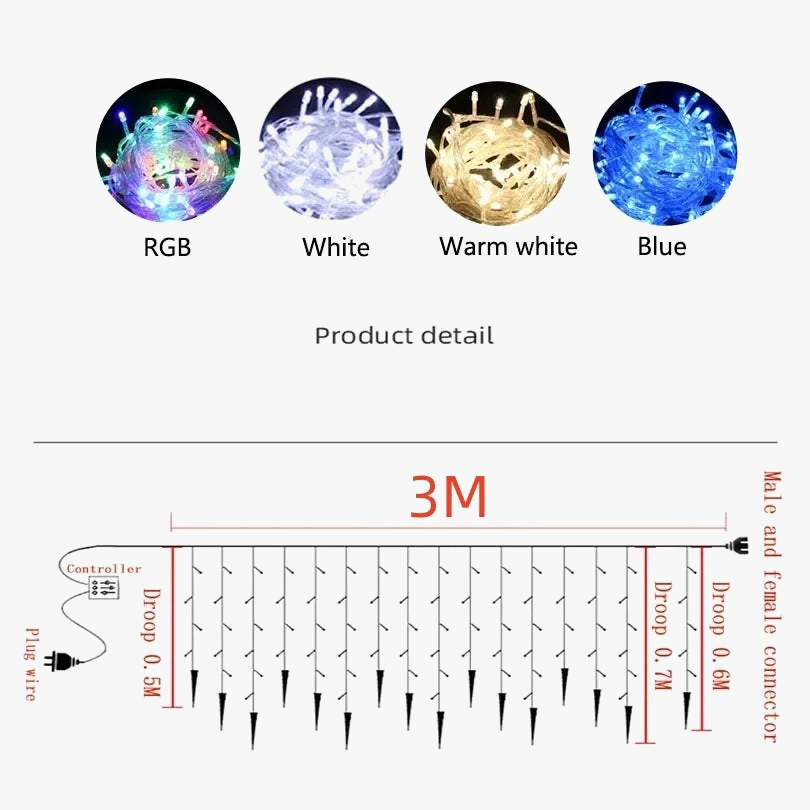 guirlande lumineuse à led pour décorations de noël 2024